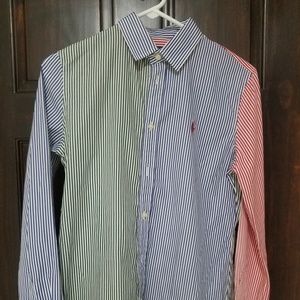 Ralph Lauren Polo sz 8 custom fit color block top
